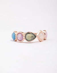 Rose Gold Pebble Stone Band Ring - link has visual effect only