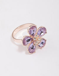 Rose Gold Lilac Flower Petal Ring - link has visual effect only