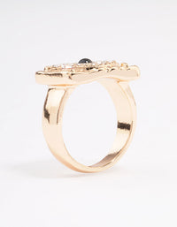 Gold Square Evil Eye Cocktail Ring - link has visual effect only