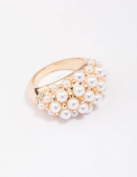 Gold Domed Pearl Ring - link has visual effect only