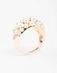 Gold Domed Pearl Ring - link has visual effect only
