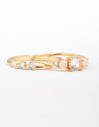 Gold Plated Petitie Cubic Zirconia Stacking Ring - link has visual effect only