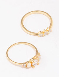 Gold Plated Petitie Cubic Zirconia Stacking Ring - link has visual effect only
