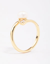 Gold Plated Dainty Cubic Zirconia Wrap Ring - link has visual effect only