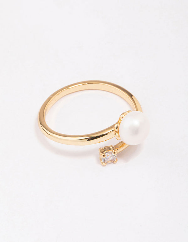 Gold Plated Dainty Cubic Zirconia Wrap Ring