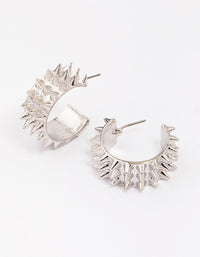 Silver Triple Row Alternative Hoop Earrings - link has visual effect only