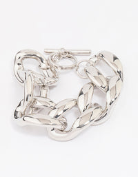 Rhodium Chunky Short Chain Bracelet - link has visual effect only