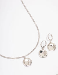 Silver Textured Coin Jewellery Set - link has visual effect only
