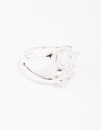 Silver Mixed Stone Trio Cubic Zirconia Ring - link has visual effect only