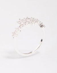 Silver Plated Graduating Cubic Zirconia Wrap Ring - link has visual effect only