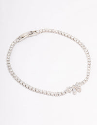 Silver Cubic Zirconia Round Bow Tennis Bracelet - link has visual effect only