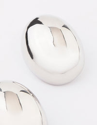 Silver Large Slide Oval Stud Earrings - link has visual effect only
