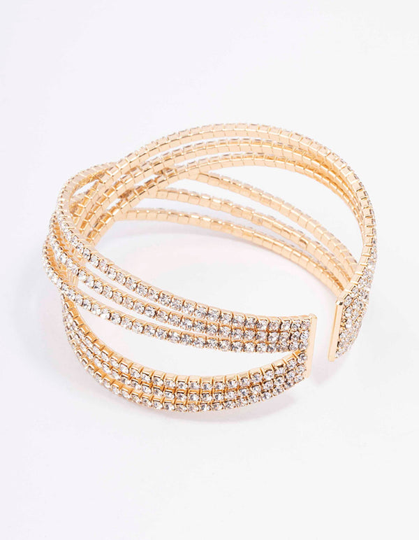 Gold Overlapping Wrist Cuff