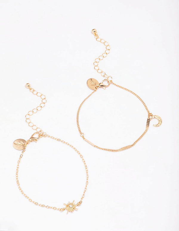 Gold Star & Moon Bracelet Pack
