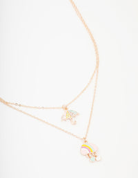 Kids Rose Gold Enamel Cloud & Rain Layered Necklace - link has visual effect only