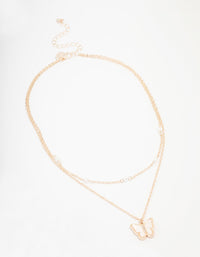Kids Rose Gold Pearl Butterfly Layered Necklace - link has visual effect only