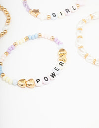 Kids Girl Power Stretch Friendship Bracelet Pack - link has visual effect only