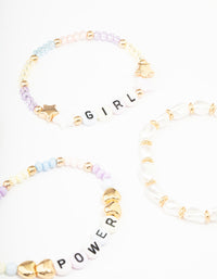 Kids Girl Power Stretch Friendship Bracelet Pack - link has visual effect only