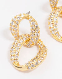 Gold Plated Cubic Zirconia Figure Eight Hoop Earrings - link has visual effect only