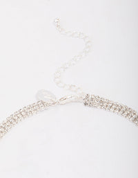 Silver Plated Thick V Neck Cubic Zirconia Necklace - link has visual effect only
