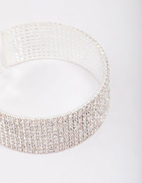 Silver Plated Thick Diamante Bracelet - link has visual effect only