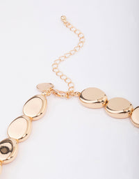 Gold Pebble Oval Bold Necklace - link has visual effect only
