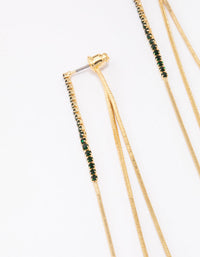 Gold Plated Snake Chain & Diamante Sandwich Drop Earrings - link has visual effect only