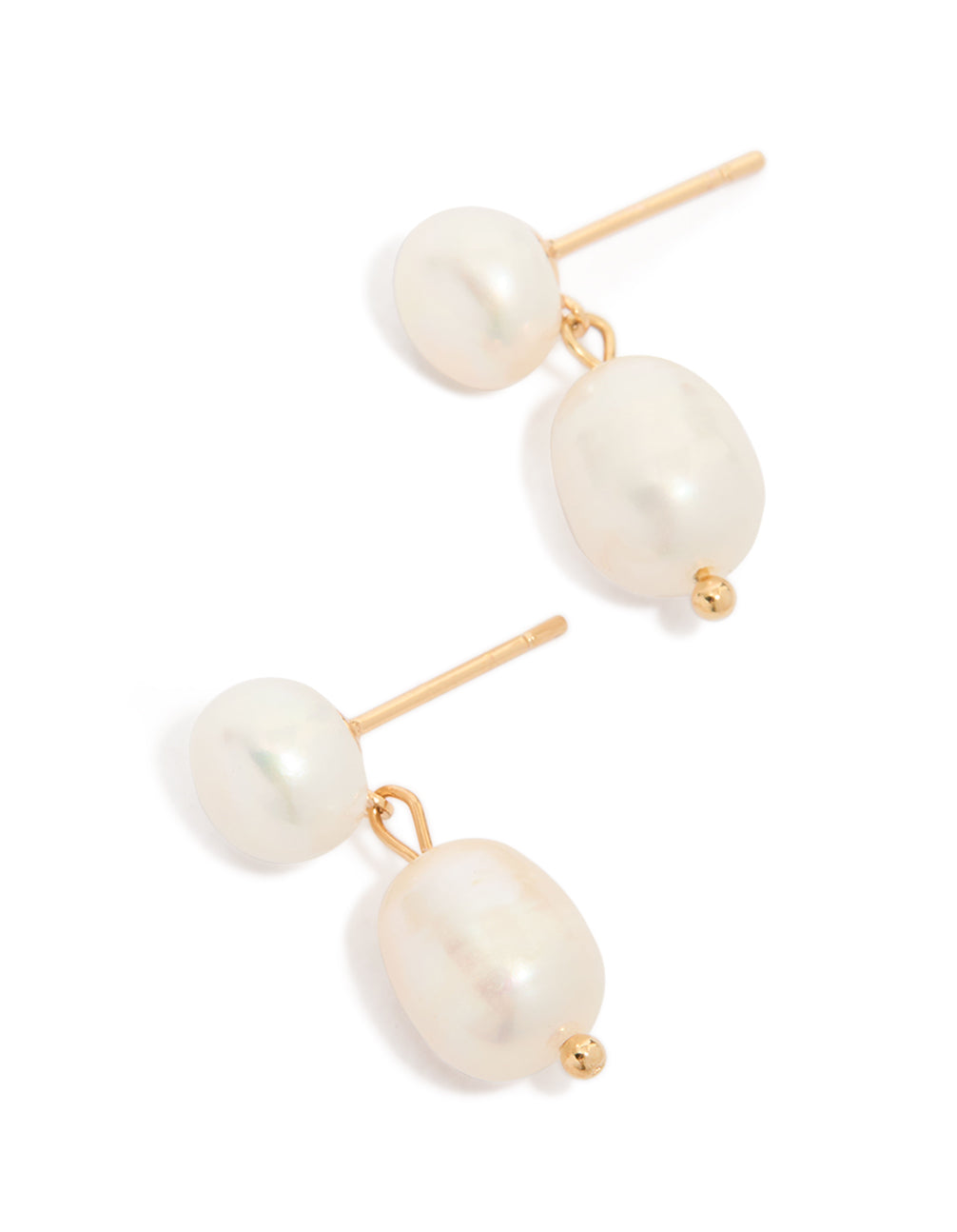 Gold Plated Freshwater Pearl Drop Earrings