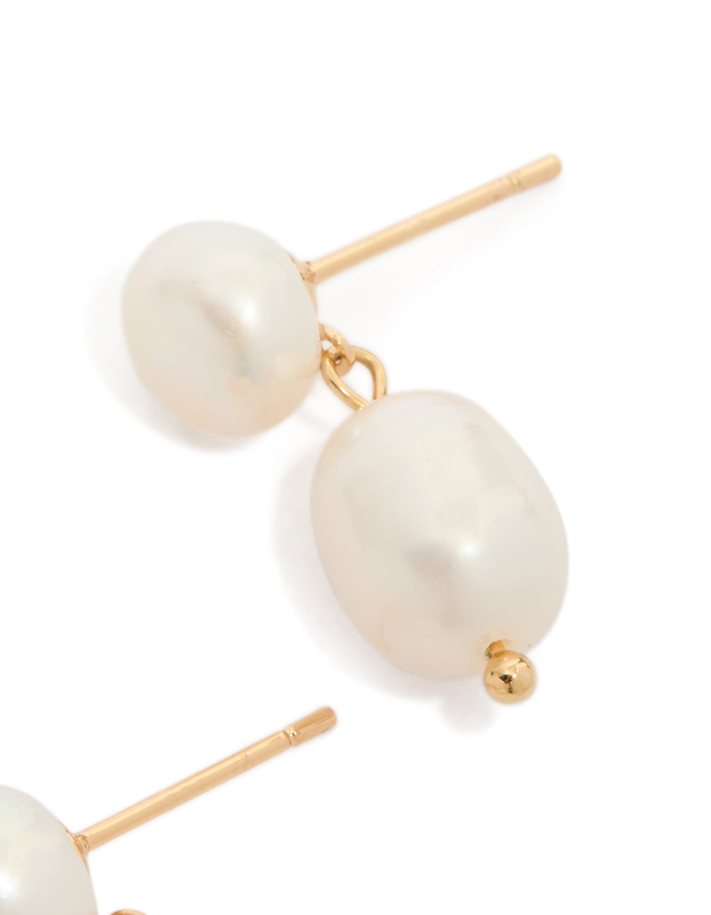 Gold Plated Freshwater Pearl Drop Earrings