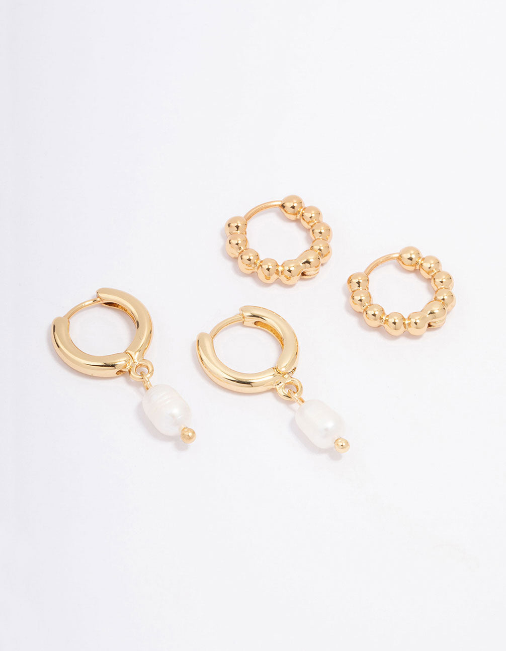 Gold Plated Freshwater Pearl Hoop Earring Pack