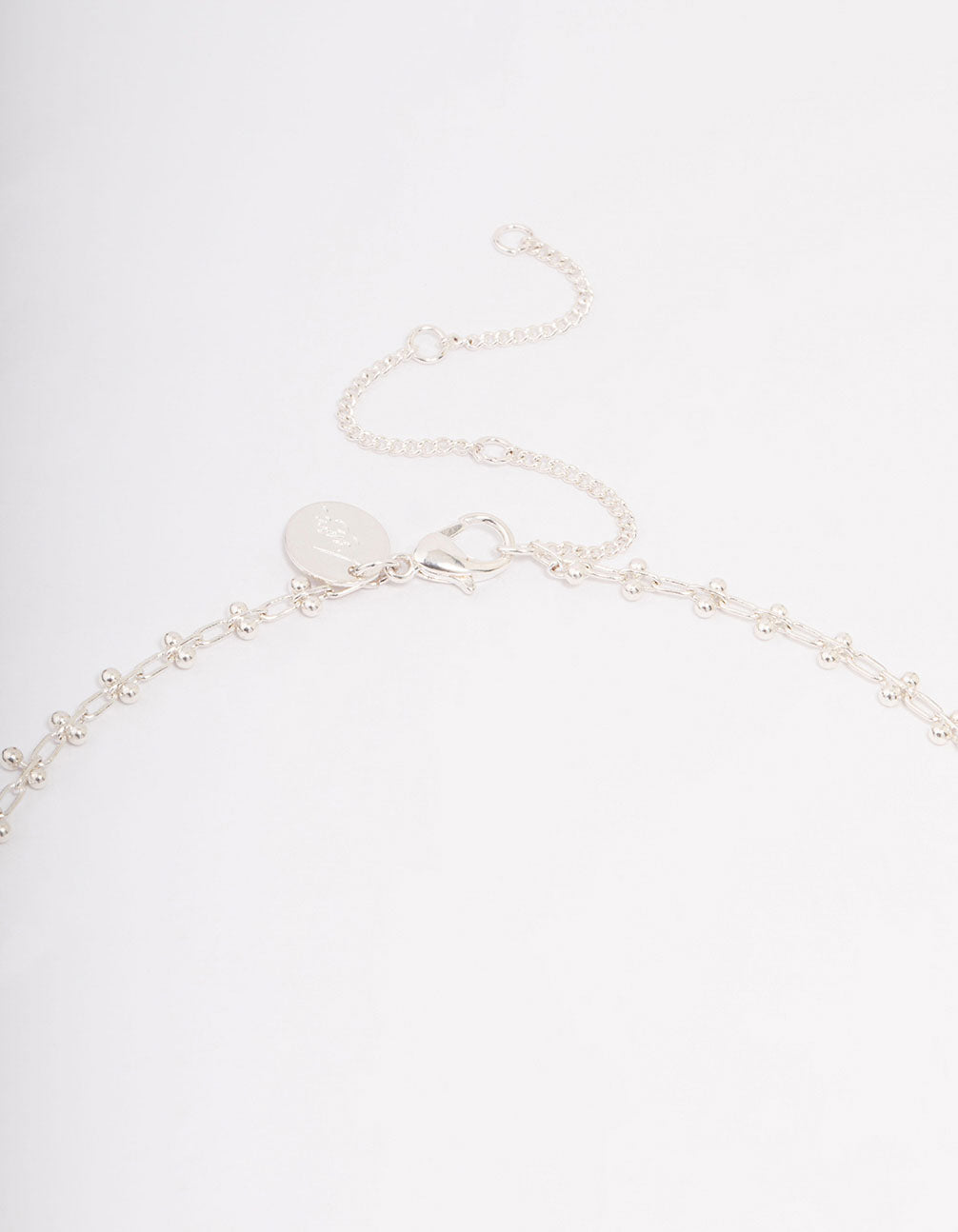 Silver Plated Diamante Cross Ball Link Pendant Necklace