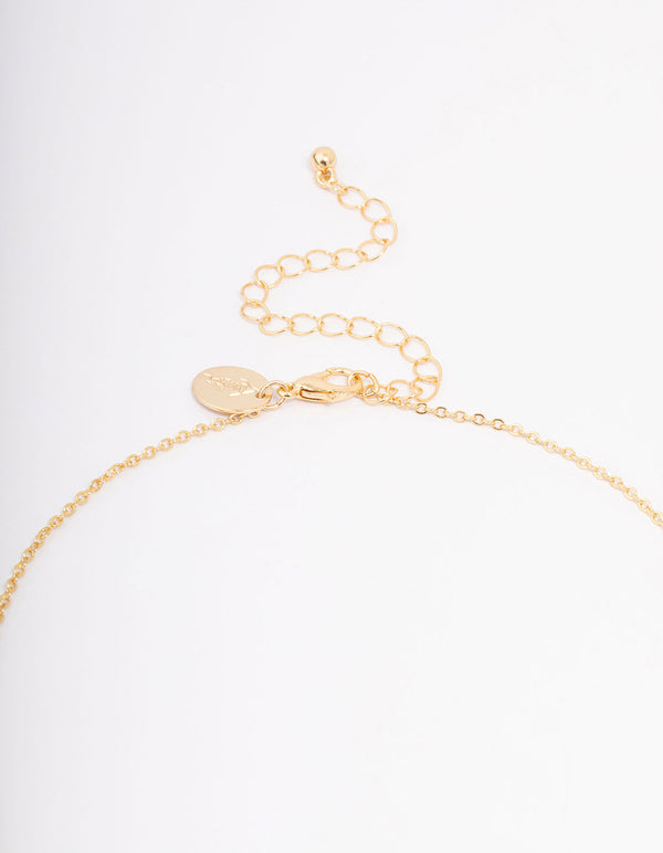 Gold Plated Emerald Cubic Zirconia Baguette Cross Pendant Necklace