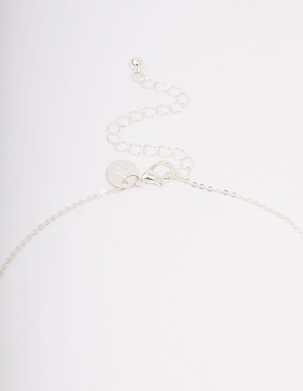 Silver Plated Diamante Signature Coin Necklace & Earring Set