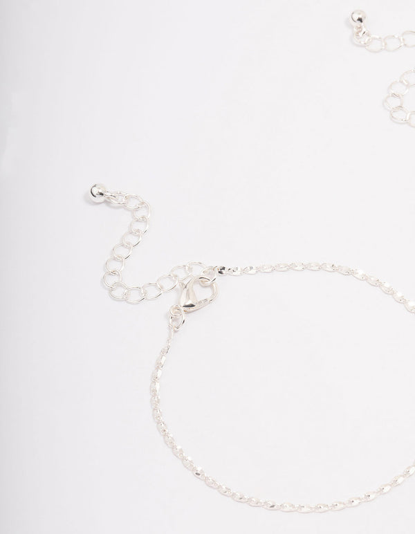 Silver Plated Diamante Cross Bracelet 3-Pack