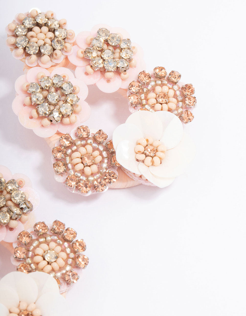 Gold Embellish Flower Drop Earrings