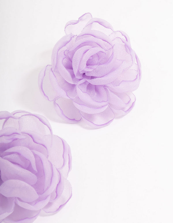 Lilac Flower Petal Stud Earrings