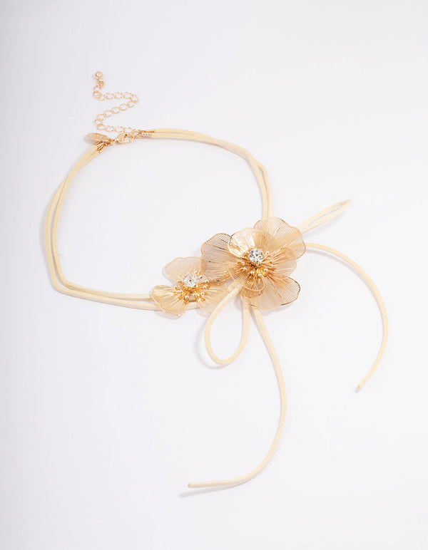 Gold Multi Detail Flower Choker