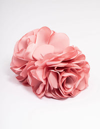 Pink Fabric Small Flower Hair Claw Clip - link has visual effect only