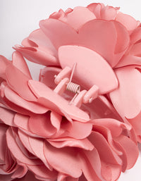Pink Fabric Small Flower Hair Claw Clip - link has visual effect only