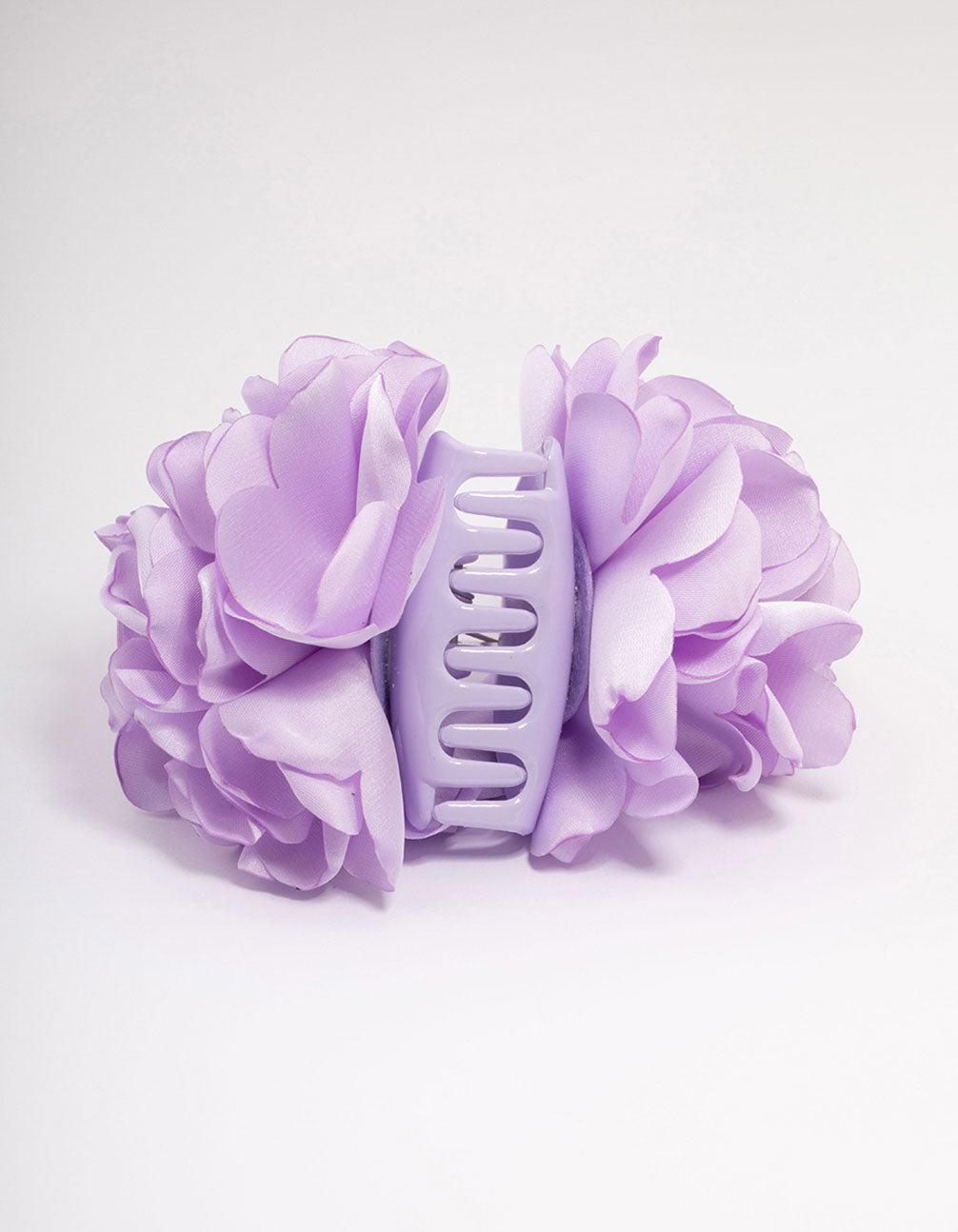 Purple Fabric Small Flower Hair Claw Clip