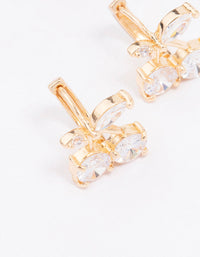 Gold Diamante Cherry Huggie Hoop Earrings - link has visual effect only