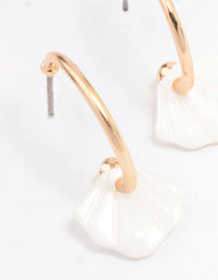 Gold Genuine Shell Huggie Hoop Earrings - link has visual effect only