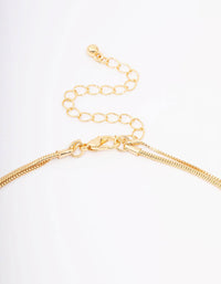 Gold Plated Hammered Rectangular Layered Necklace - link has visual effect only