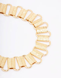 Gold Plated Link Chain Bracelet - link has visual effect only