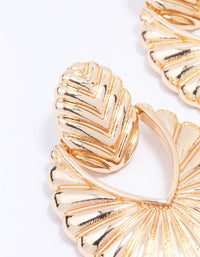 Gold Ribbed Antique Drop Earrings - link has visual effect only