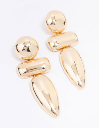 Gold Abstract Disc Drop Earrings - link has visual effect only