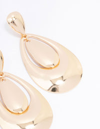 Gold Smooth Oval Drop Earrings - link has visual effect only