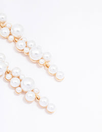 Gold Multi Pearl Drop Earrings - link has visual effect only