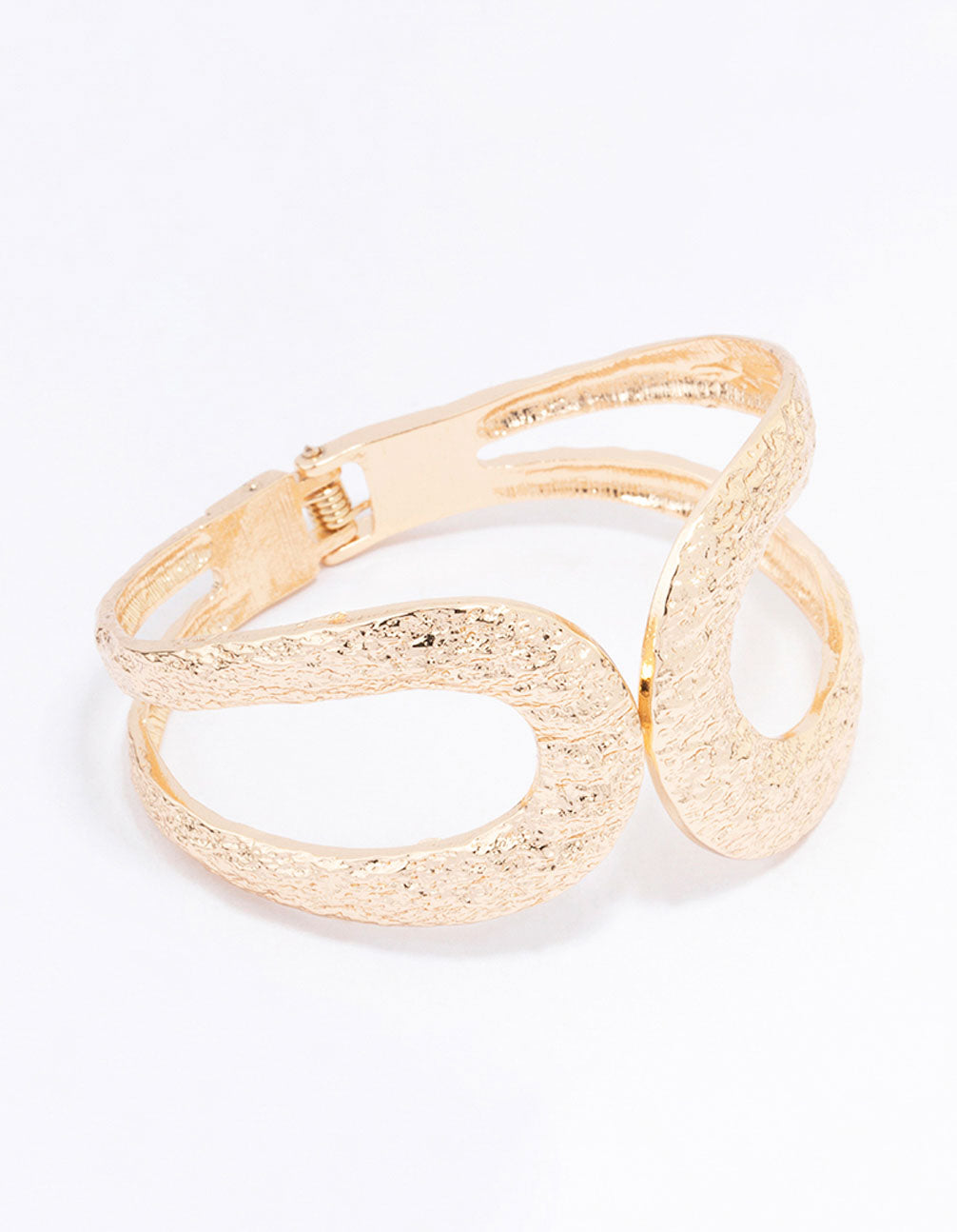 Gold Hammered Hinge  Bangle