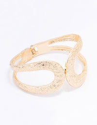 Gold Hammered Hinge Cuff Bangle - link has visual effect only